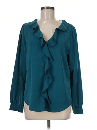 Pre-owned Blooming Jelly Long Sleeve Blouse In Teal