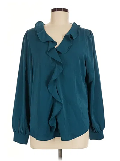 Pre-owned Blooming Jelly Long Sleeve Blouse In Teal