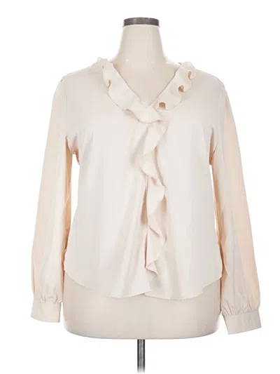 Pre-owned Blooming Jelly Long Sleeve Blouse In White