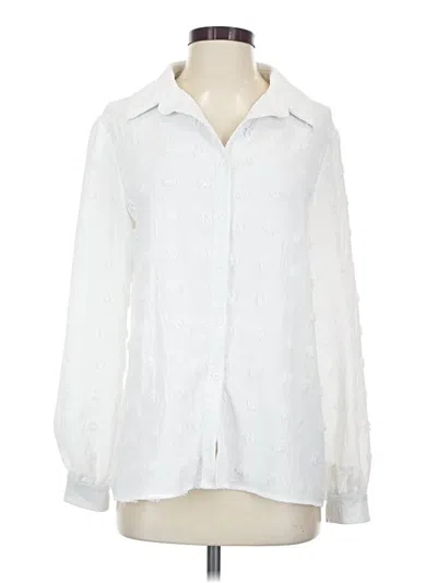 Pre-owned Blooming Jelly Long Sleeve Blouse In White