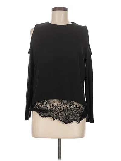 Pre-owned Blooming Jelly Long Sleeve Top Black Cold Shoulder Neckline Tops
