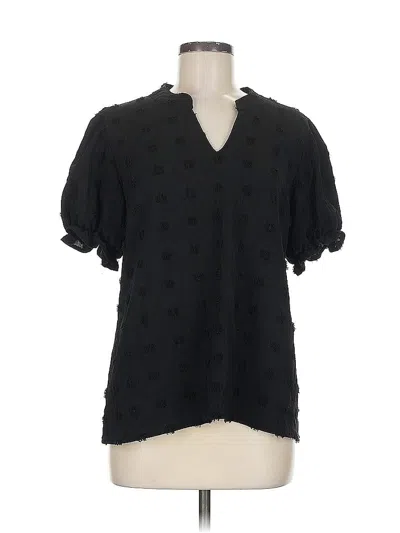 Pre-owned Blooming Jelly Short Sleeve Blouse In Black
