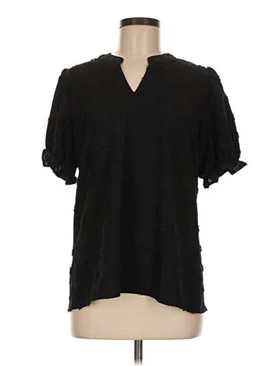 Pre-owned Blooming Jelly Short Sleeve Blouse In Black