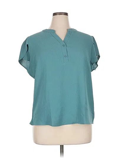 Pre-owned Blooming Jelly Short Sleeve Blouse In Blue