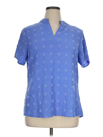 Pre-owned Blooming Jelly Short Sleeve Blouse In Blue