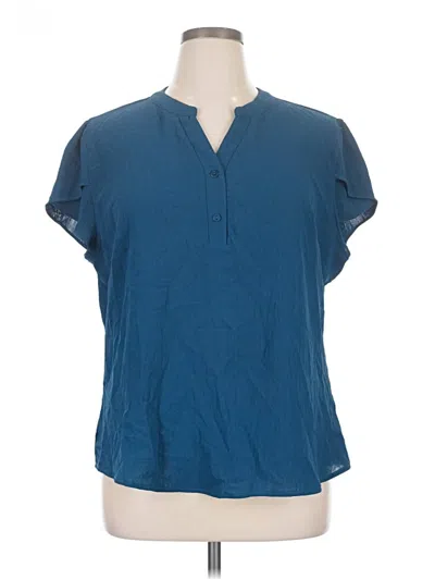Pre-owned Blooming Jelly Short Sleeve Blouse In Blue