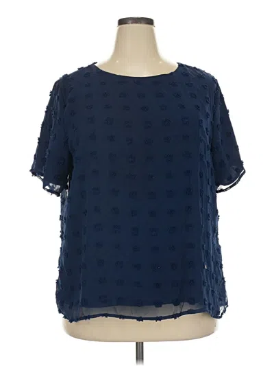 Pre-owned Blooming Jelly Short Sleeve Blouse In Blue