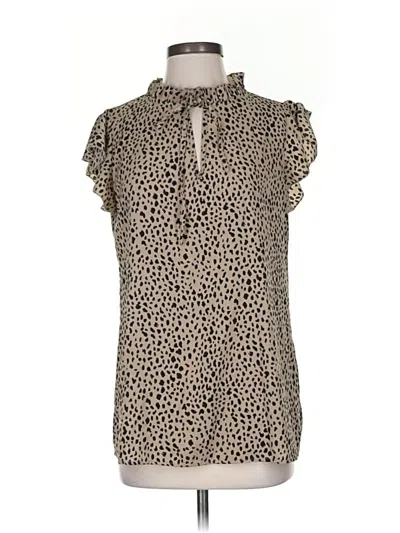 Pre-owned Blooming Jelly Short Sleeve Blouse In Brown
