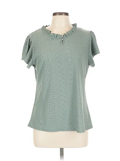 Pre-owned Blooming Jelly Short Sleeve Blouse In Green