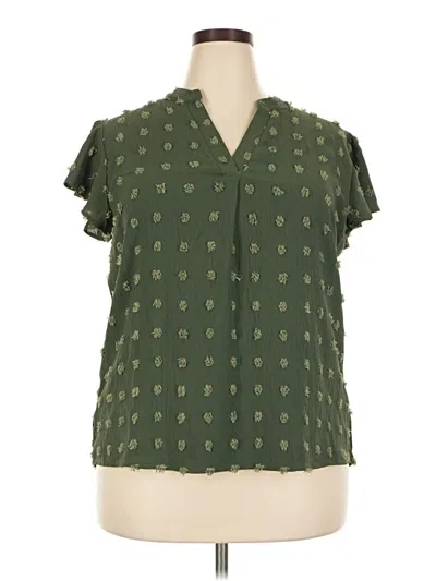 Blooming Jelly Short Sleeve Blouse In Green