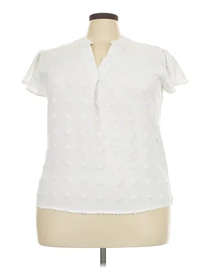 Pre-owned Blooming Jelly Short Sleeve Blouse In Ivory