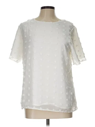 Pre-owned Blooming Jelly Short Sleeve Blouse In Ivory