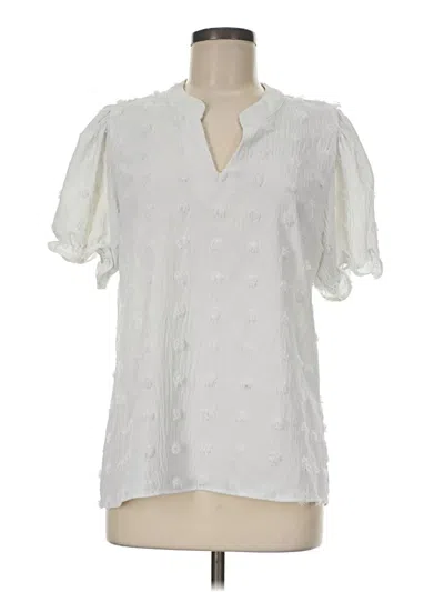 Pre-owned Blooming Jelly Short Sleeve Blouse In Ivory