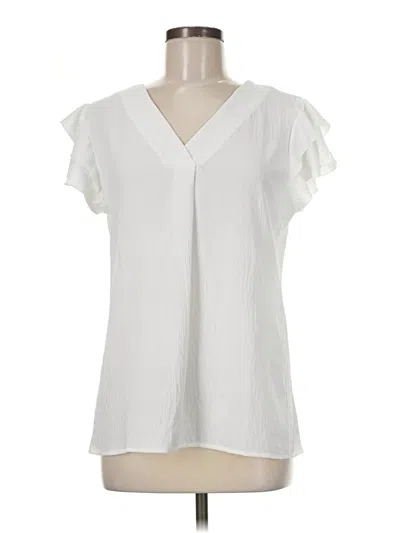 Pre-owned Blooming Jelly Short Sleeve Blouse In Ivory