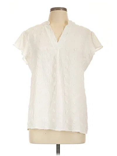 Pre-owned Blooming Jelly Short Sleeve Blouse In Ivory