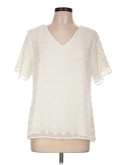 Pre-owned Blooming Jelly Short Sleeve Blouse In Ivory