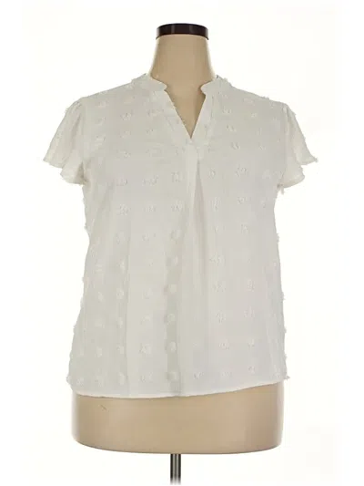 Pre-owned Blooming Jelly Short Sleeve Blouse In Ivory
