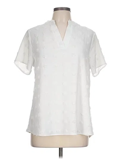 Pre-owned Blooming Jelly Short Sleeve Blouse In Ivory