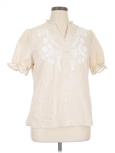 Pre-owned Blooming Jelly Short Sleeve Blouse In Ivory