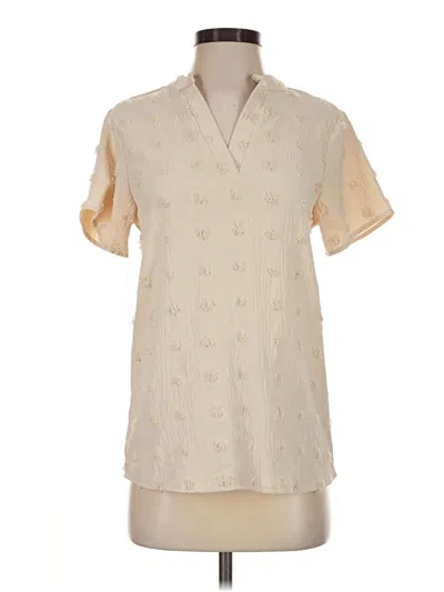 Pre-owned Blooming Jelly Short Sleeve Blouse In Ivory