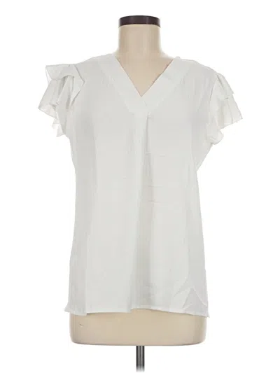 Pre-owned Blooming Jelly Short Sleeve Blouse In Ivory