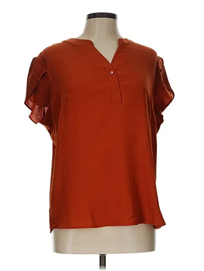 Pre-owned Blooming Jelly Short Sleeve Blouse In Orange