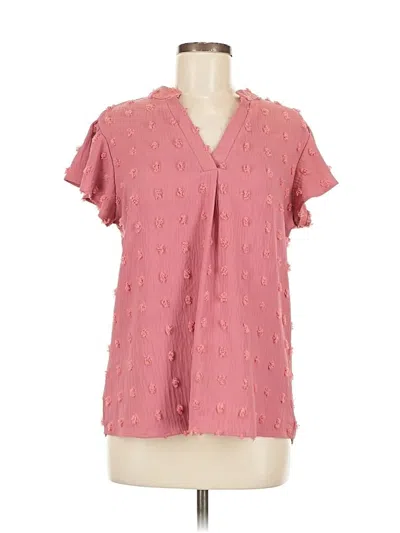 Pre-owned Blooming Jelly Short Sleeve Blouse In Pink