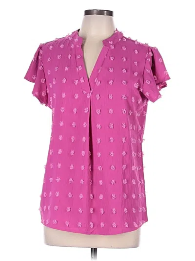 Pre-owned Blooming Jelly Short Sleeve Blouse In Pink