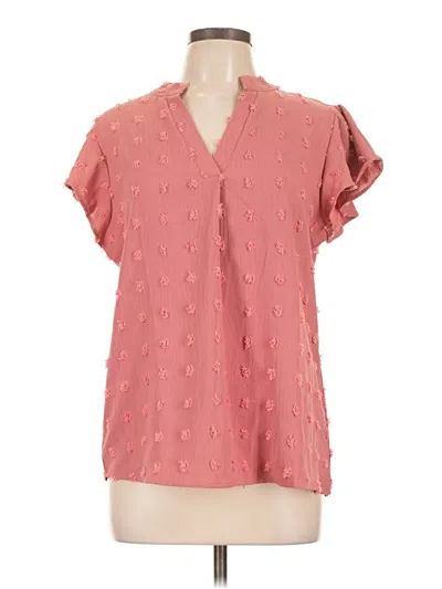 Pre-owned Blooming Jelly Short Sleeve Blouse In Pink