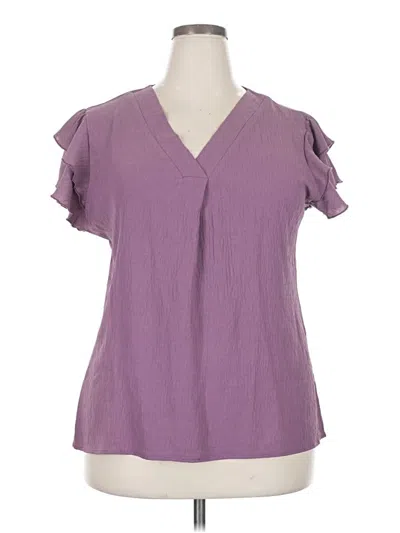 Pre-owned Blooming Jelly Short Sleeve Blouse In Purple