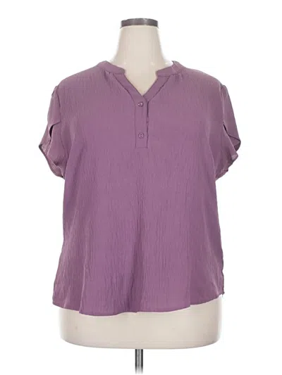 Pre-owned Blooming Jelly Short Sleeve Blouse In Purple