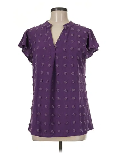 Pre-owned Blooming Jelly Short Sleeve Blouse In Purple