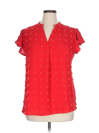 Pre-owned Blooming Jelly Short Sleeve Blouse In Red