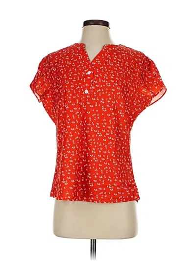 Pre-owned Blooming Jelly Short Sleeve Blouse In Red