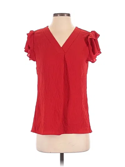 Pre-owned Blooming Jelly Short Sleeve Blouse In Red
