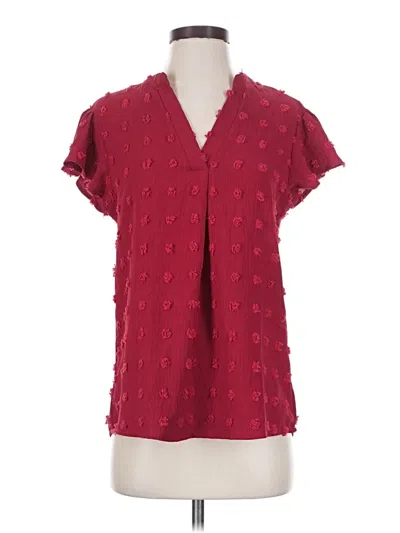 Pre-owned Blooming Jelly Short Sleeve Blouse In Red
