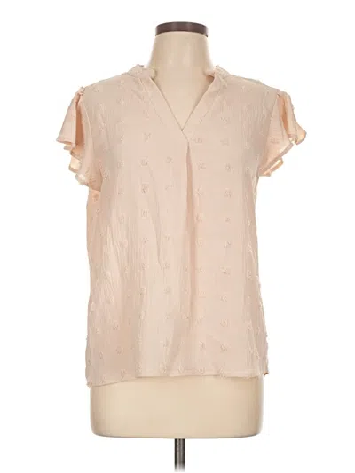 Pre-owned Blooming Jelly Short Sleeve Blouse In Tan