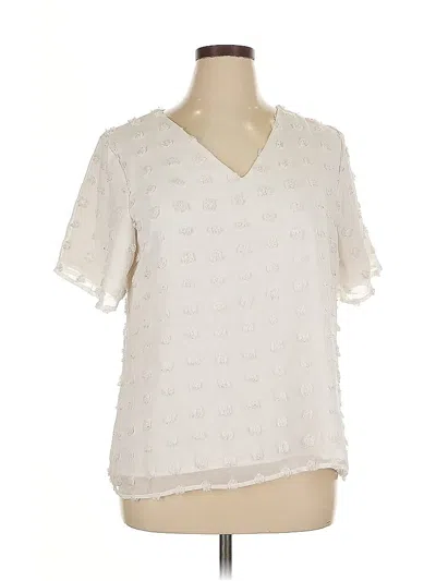Pre-owned Blooming Jelly Short Sleeve Blouse In White