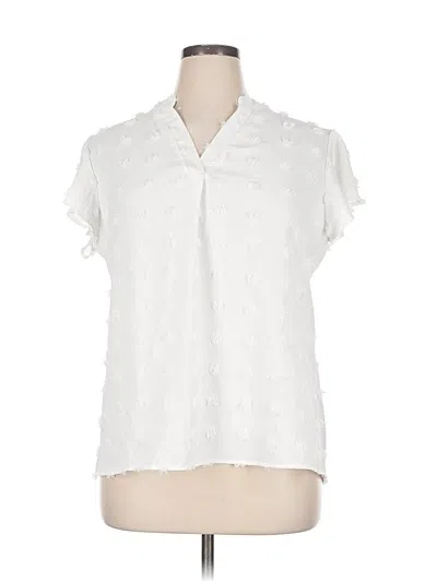 Pre-owned Blooming Jelly Short Sleeve Blouse In White