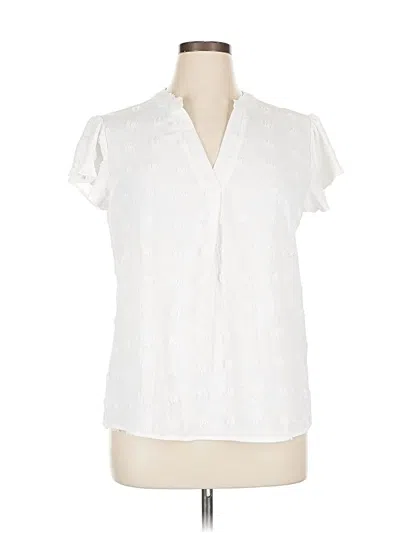 Pre-owned Blooming Jelly Short Sleeve Blouse In White
