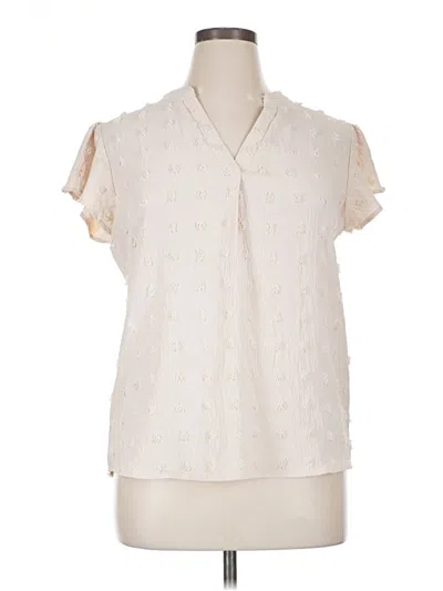 Pre-owned Blooming Jelly Short Sleeve Blouse In White