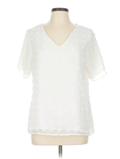 Pre-owned Blooming Jelly Short Sleeve Blouse In White