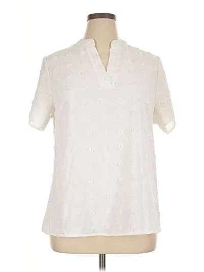 Pre-owned Blooming Jelly Short Sleeve Blouse In White