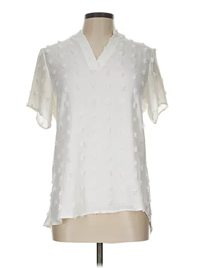 Pre-owned Blooming Jelly Short Sleeve Blouse In White