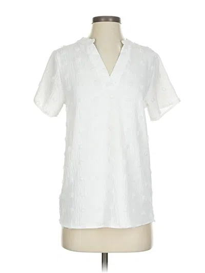 Pre-owned Blooming Jelly Short Sleeve Blouse In White