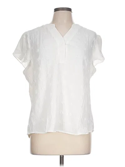 Pre-owned Blooming Jelly Short Sleeve Blouse In White