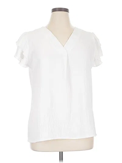 Pre-owned Blooming Jelly Short Sleeve Blouse In White