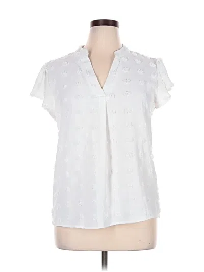 Pre-owned Blooming Jelly Short Sleeve Blouse In White