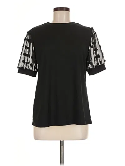 Pre-owned Blooming Jelly Short Sleeve Top Black Polka Dots Pattern Cold Shoulder Neckline Tops