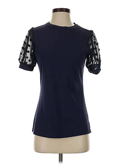Pre-owned Blooming Jelly Short Sleeve Top Blue Mock Neckline Tops
